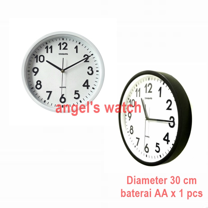 angelswatch bestseller termurah jam dinding 282 standard black or white/ Jam dinding standard 282 original/ JAM DINDING STANDARD 282 BESTSELLER