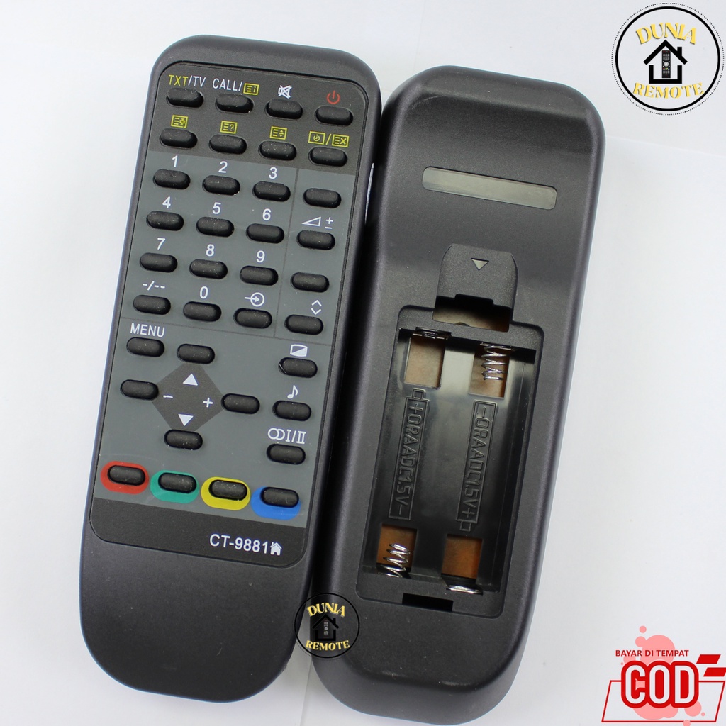 Remot / Remote Tv Tabung Toshiba bomba hitam 9881 tanpa setting