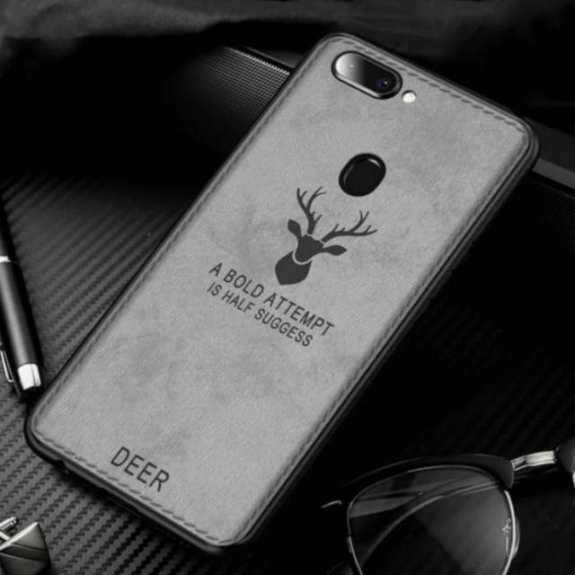 Softcase Oppo A12 A5S A7 Case Deer Cloth Casing Canvas