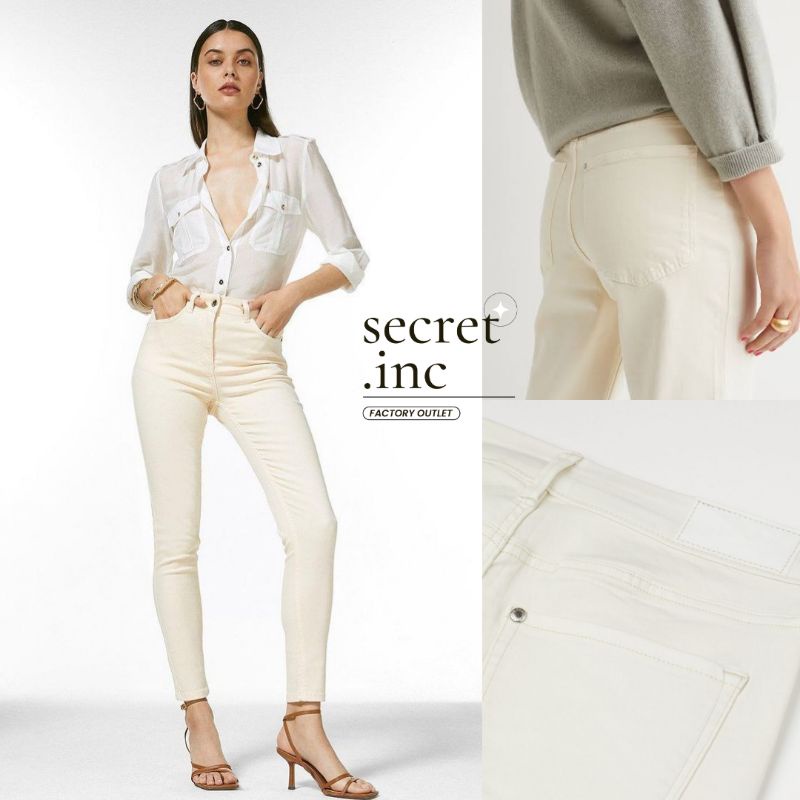 SALE SKINNY JEANS HM IVORY ORIGINAL FULLTAG (GRADE B HALUS) |  BAWAHAN WANITA / TWILL PANTS H&M / CE