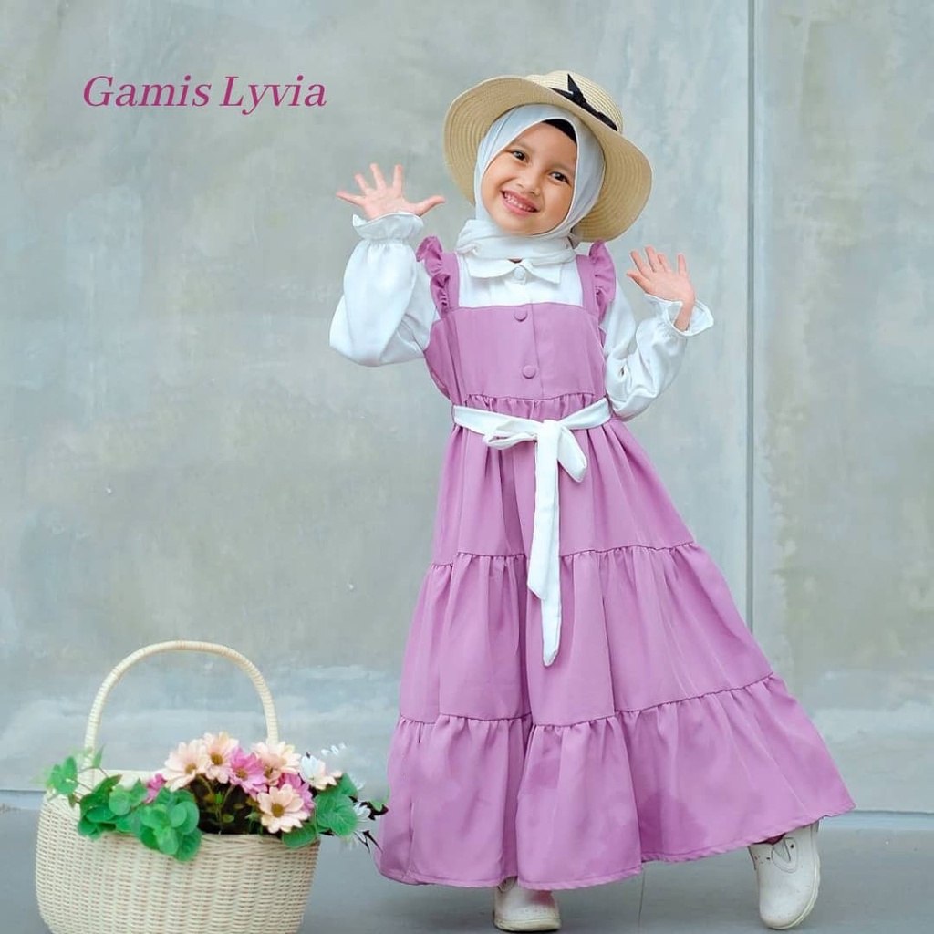 Gamis Anak Lyvia Dress / Dress Anak Muslim / Baju Anak Perempuan Termurah 2023