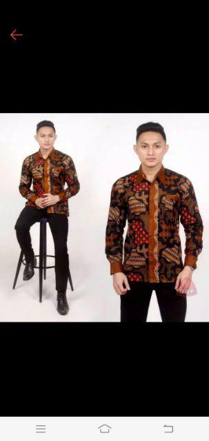 Asifa Batik Hrb026 Kenongo Kemeja Tosca Pendek Pekalongan Padi M L Xl Sogan Tulis Halus Kemeja Batik
