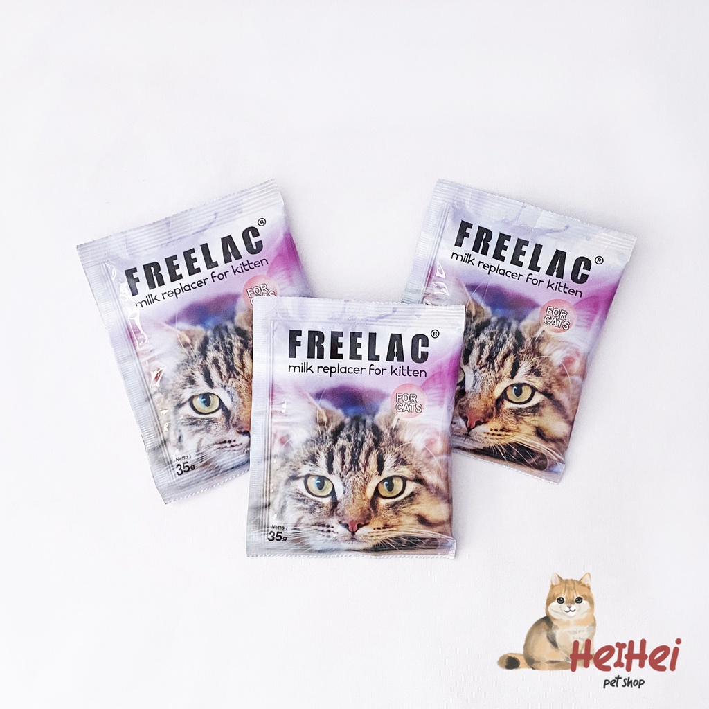 Susu Anak Kucing Freelac - Bayi Kucing/Kitten Milk - Tanpa Laktosa 35g Per Sachet