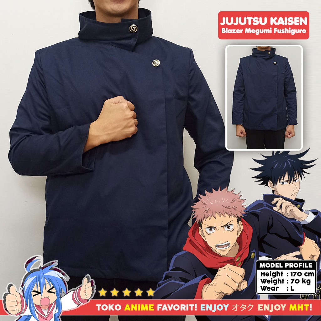 Blazer Jaket Anime Gakuran Jujutsu Kaisen Megumi Fushiguro Cosplay