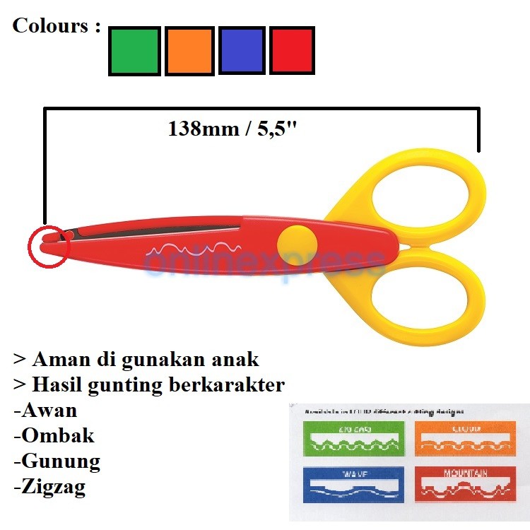 

Gunting Kecil / Gunting Kertas Anak 5 1/2 Inch / Gunting KR 53 Kangaro