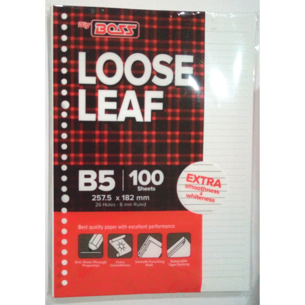 

Loose Leaf Garis Big Boss B5 - 100 Lembar