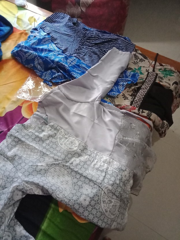 Tey-17 Batik Wanita Asj Sa Hrb026 Kenongo Kemeja Tosca Pendek