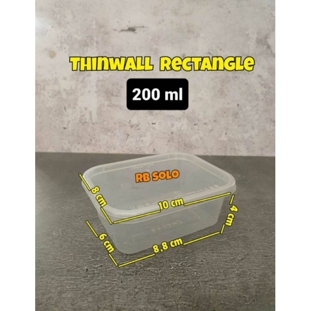 Thinwall 200 ml Rectangle microwave oven safe