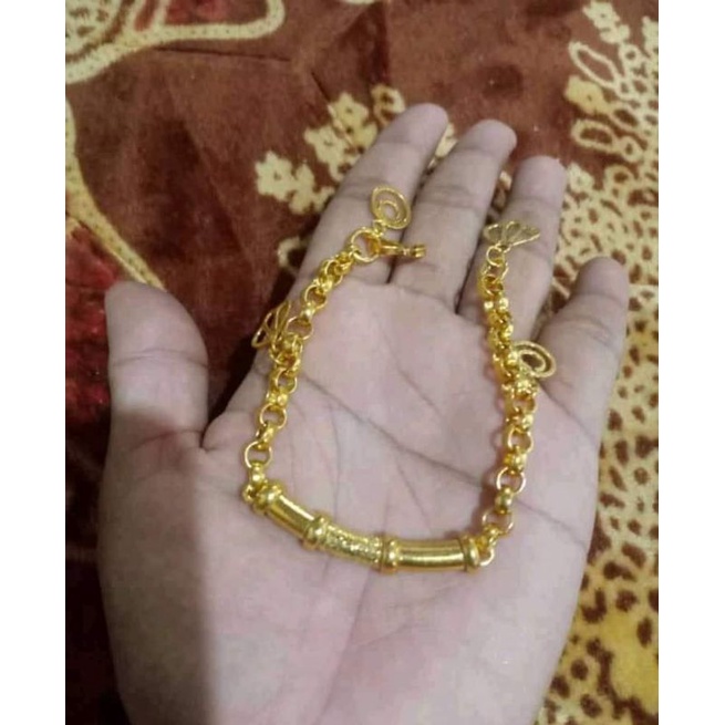 gelang wanita bahan emas lapis sepuhan warna persis emas asli