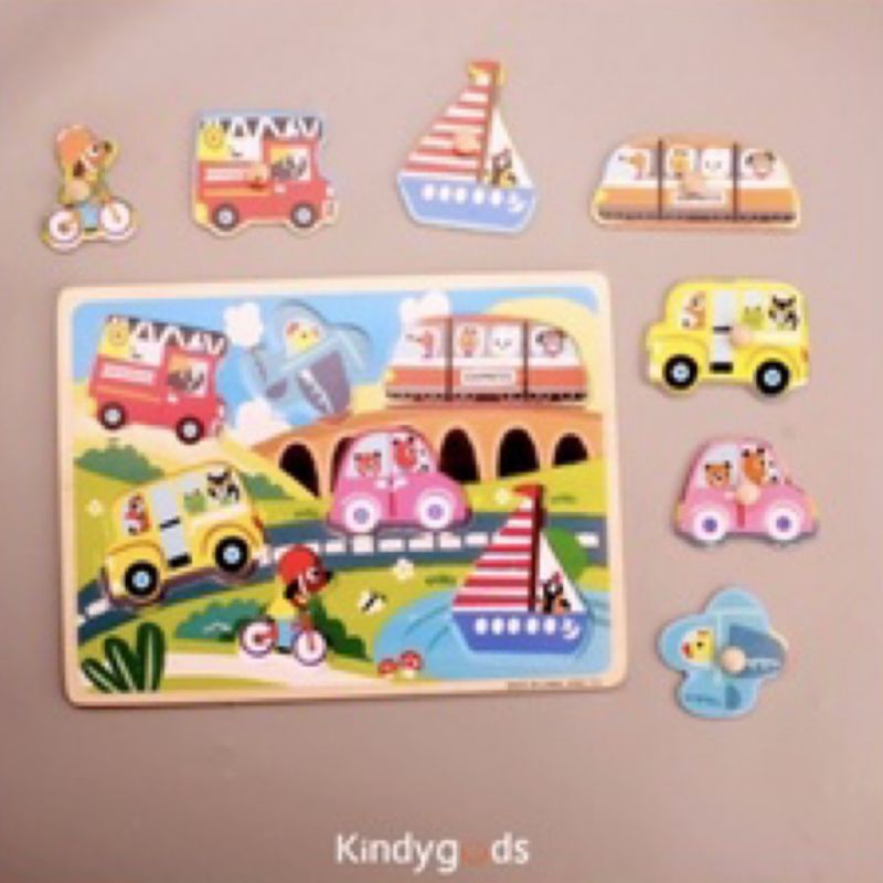Mainan Edukasi Puzzle Knob Kayu Kindy Goods