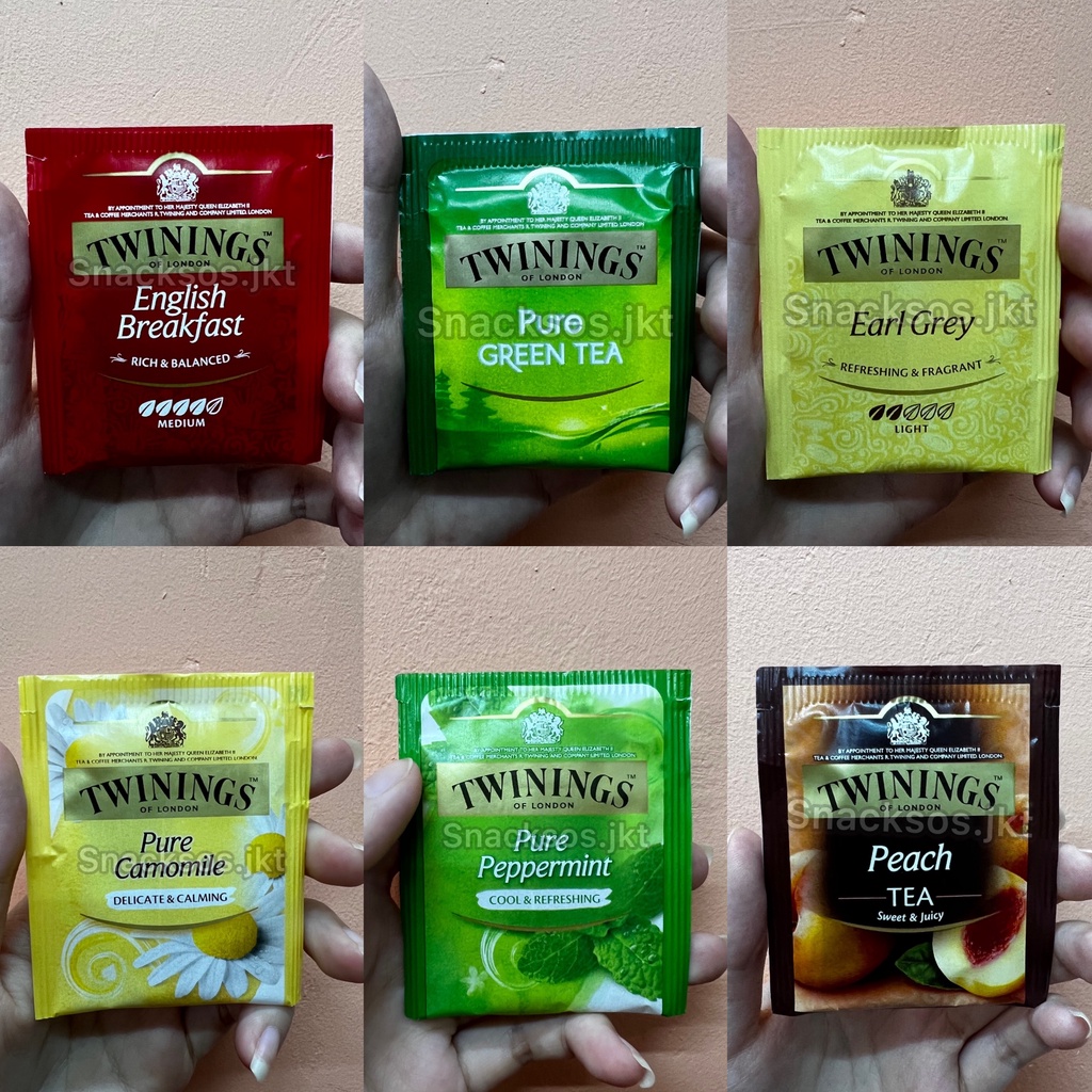 

[PC] TWININGS TEA OF LONDON SACHET ALL VARIAN - PURE CAMOMILE | ENGLISH BREAKFAST | EARL GREY | PURE GREEN TEA JASMINE | LEMON & GINGER | PURE PEPPERMINT