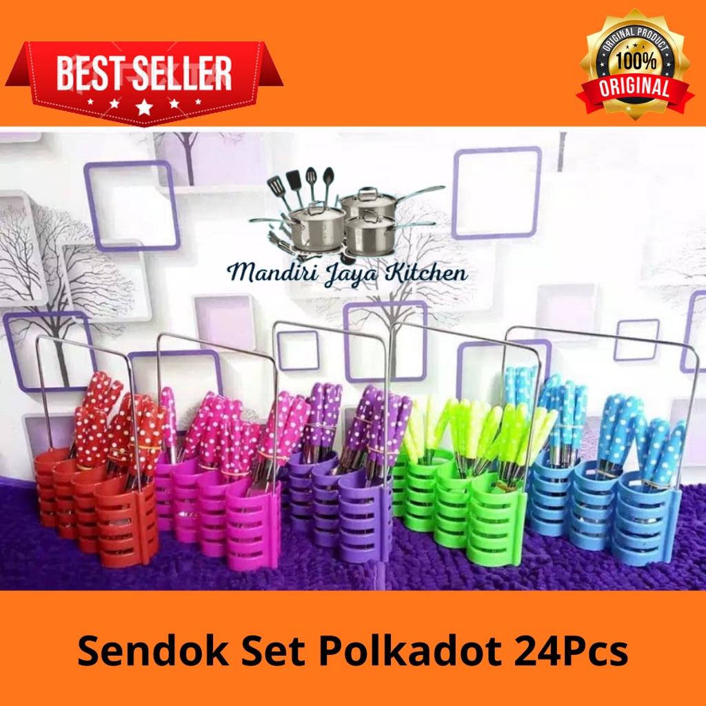 Sendok Makan Set Polkadot 24pcs