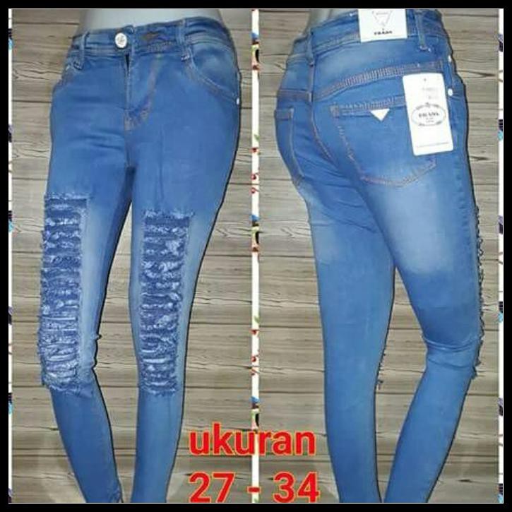  Celana  Jeans  Cewek Distro  Celana  Cewek Sobek Size 27 30 