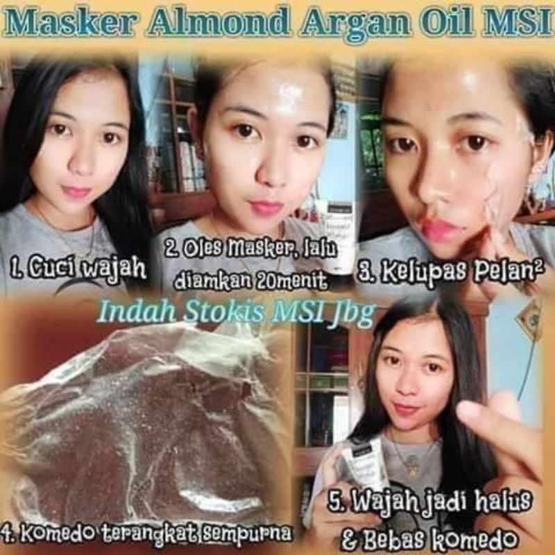 masker Almond Argan Oil msi original 1 paket + pin A
