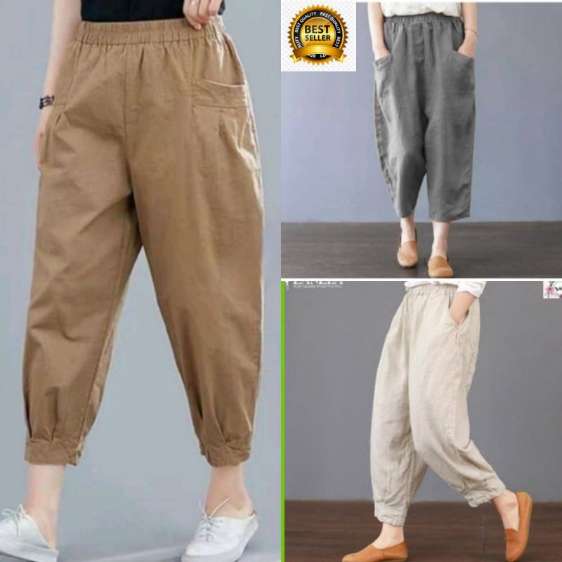 MERRA PANTS | Celana Baggy Wanita Kekinian | Celana Katun Twill Premium Korean Style