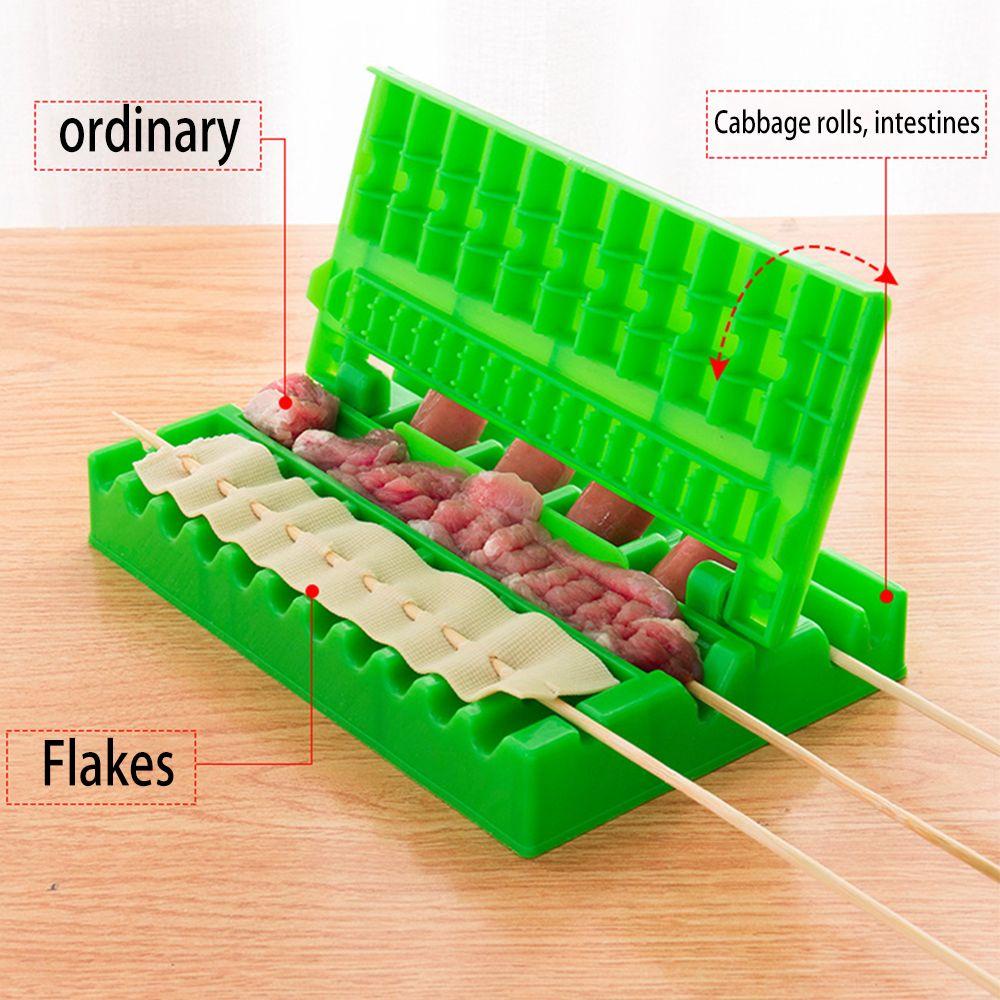 Solighter Barbekyu Stringer Tusuk Sate Piknik Plastik Aksesoris Dapur Multifungsi Daging Sayur String Grill