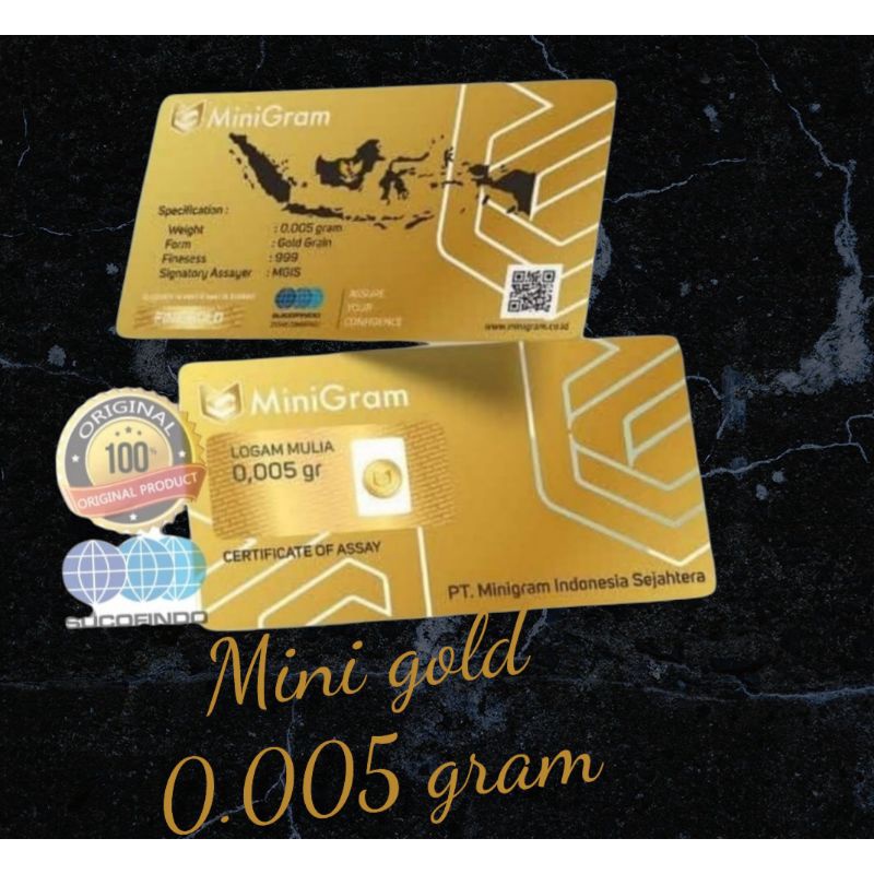 Emas Minigram Baby gold 0.005 Gram Logam Mulia Merchandise 24 karat Minigram 0.005 gram