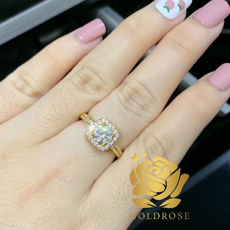 (Anti Karat) Cincin Permata Mewah Semi Berlian