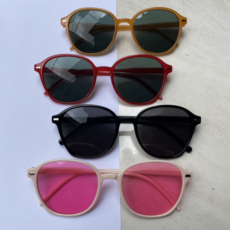 ISANUR97 - AGYA SUNGLASSES | Kacamata Bulat Kacamata Hitam Wanita Retro Korean Fashion