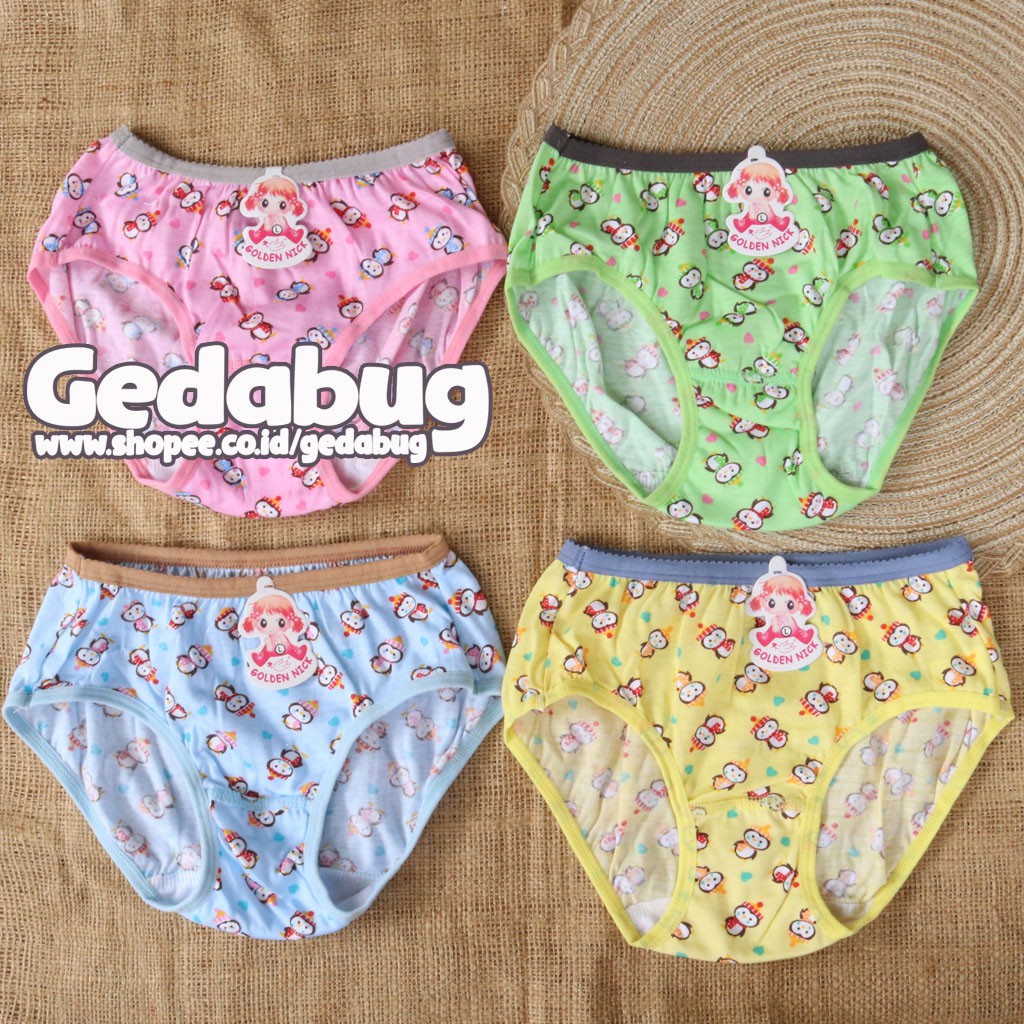 Celana Dalam Anak Golden Nick 057 WARNA Print / CD Anak Perempuan - Satuan | Gedabug