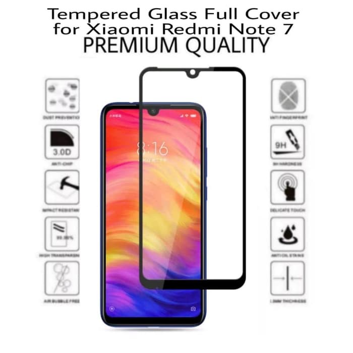 Tempered Glass Full Xiao Mi Redmi 7 Redmi Note 7 Mi Play Screenguard Antigores Kaca Screen Protector