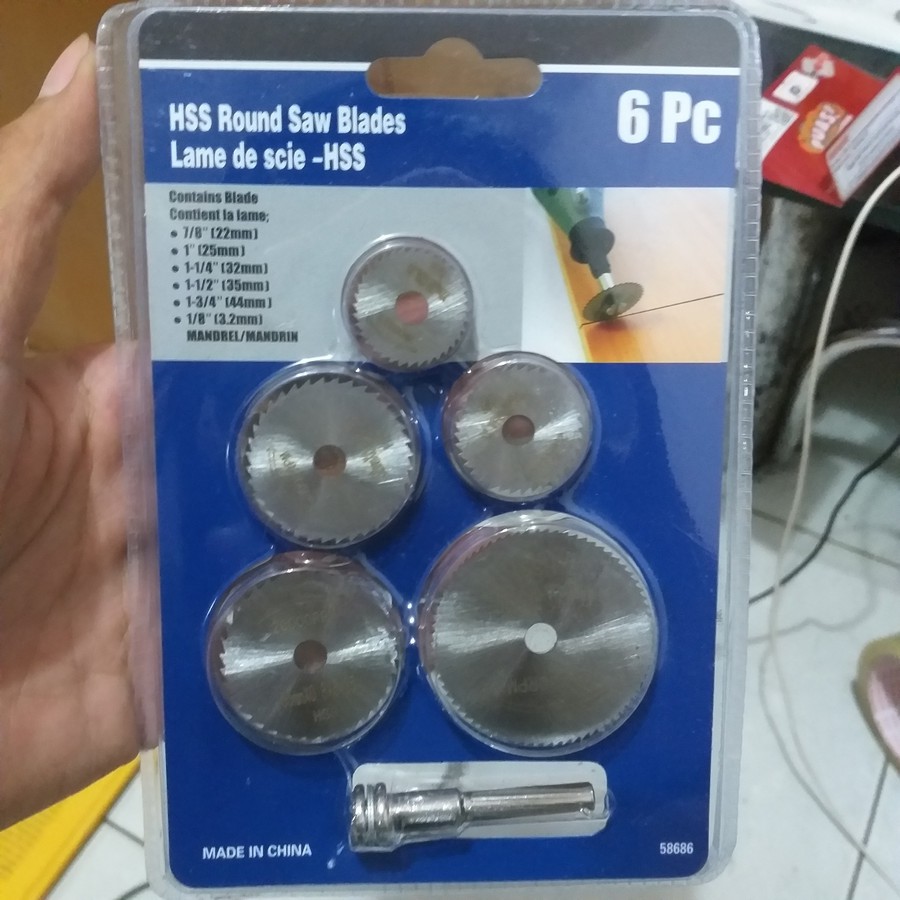 Mata Gergaji Mini Bor Tuner Gerinda 6 pcs Set 6pcs Circular Saw Drill Grinder kayu akrilik plastik