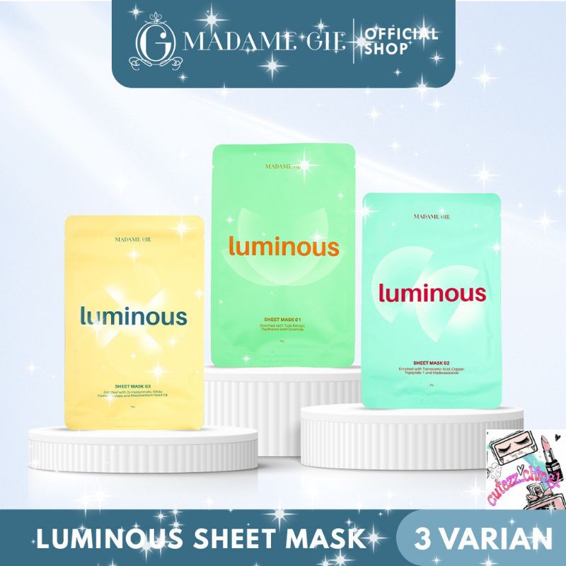 ☃️Cutezz_Ching1☃️Madame Gie Luminous Sheet Mask - Skincare Masker