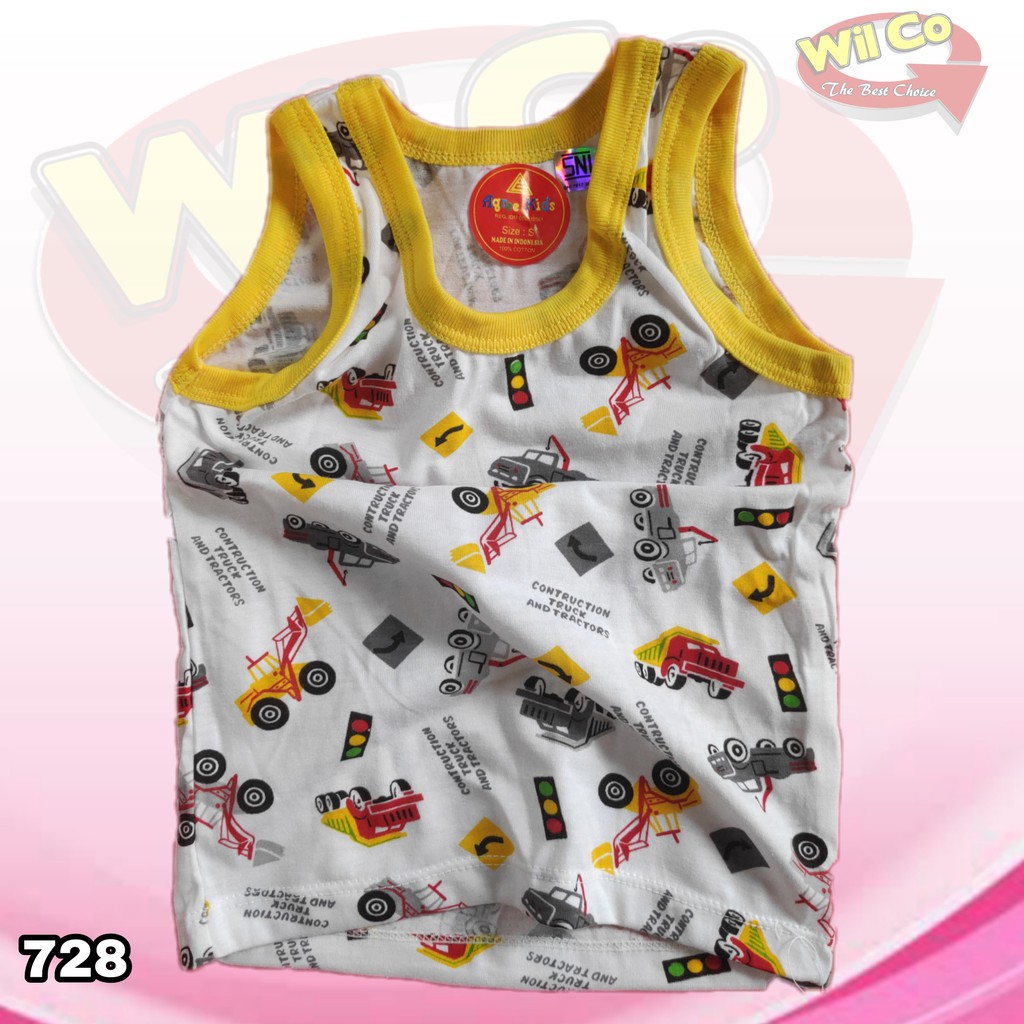 K728 - (Harga Per 1 Potong) SINGLET KAOS DALAM ANAK COWOK PAKAIAN DALAM ANAK AGREE SIZE S - XL