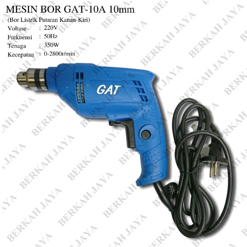 Mesin Bor Listrik GAT 10A 10mm putaran kanan kiri / Bolak-balik