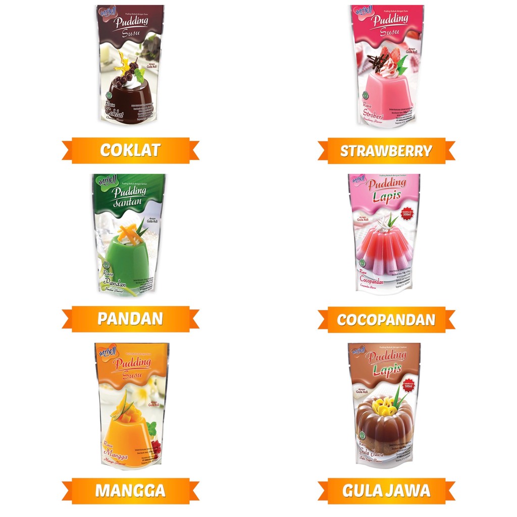 Nutrijell Puding Susu Pudding Nutrijel Coklat Powder Forisa Puding Susu Rasa Buah Serbuk Puding Susu