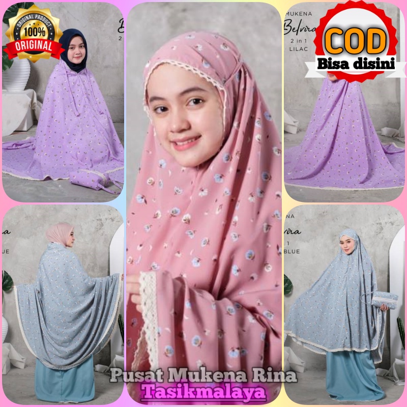 TERLARIS - Mukena Couple Ibu Dan Anak Belvira 2in1 8-12 Tahun Original