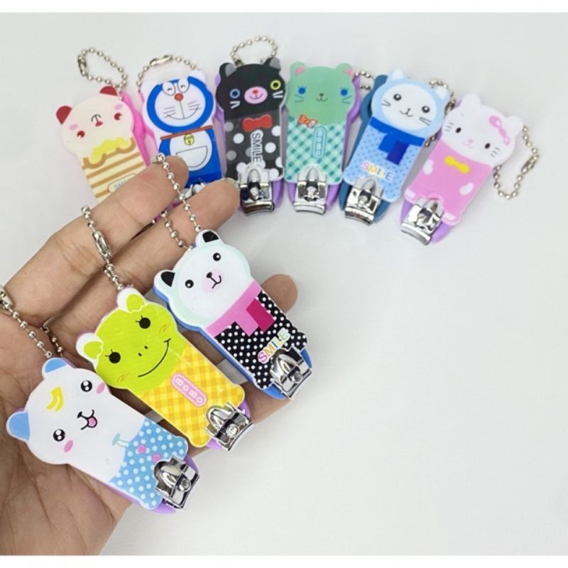 Gunting Kuku Kecil Lucu Motif Karakter Nail Lucu Doraemon Kitty Pemotong Alat Potong Anak clip