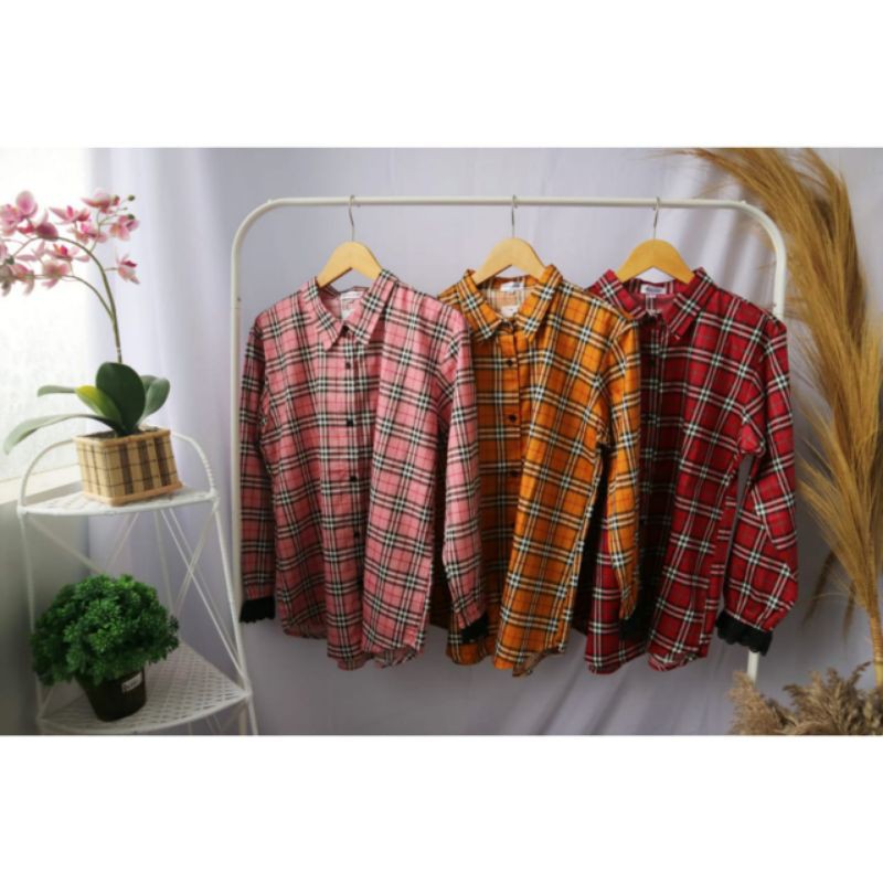 kemeja katun blueberry