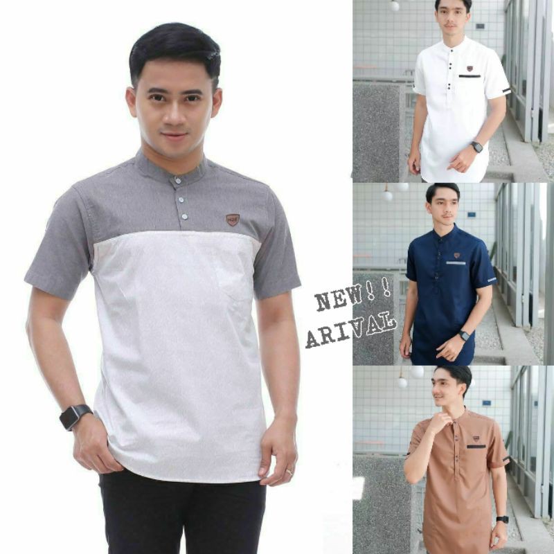 Baju Koko Kurta Dewasa Lengan Panjang Material Catton  Adem Serap Keringat