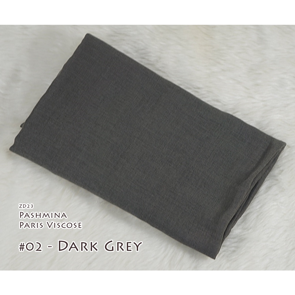 Pashmina Polos Paris Viscose - AYUMI by Luulu Scarf-#02 - Dark Grey