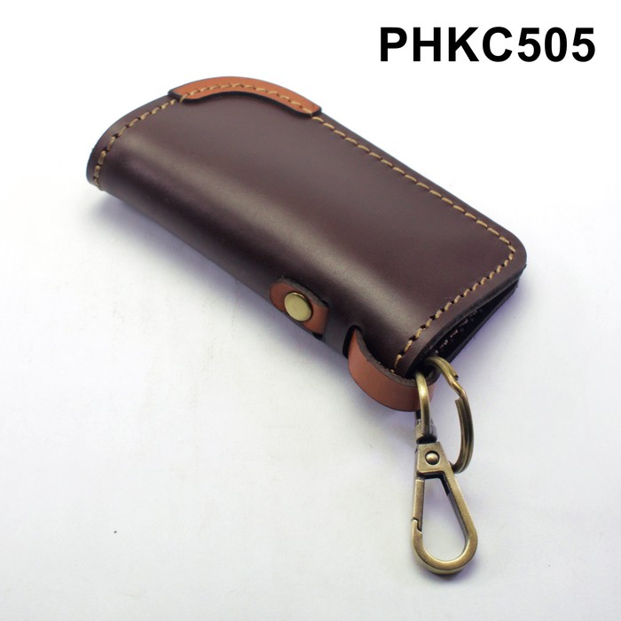 dompet stnk mobil motor kulit - gantungan kunci coklat tan - PHKC505