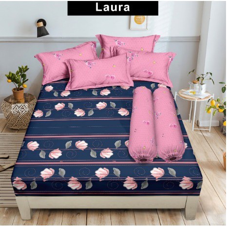 Aloha - Sprei Aloha King Size 180x200 - Motif Laura - No.1 Tinggi 20 Cm /Sprei Murah /Sprei Bagus/Sp