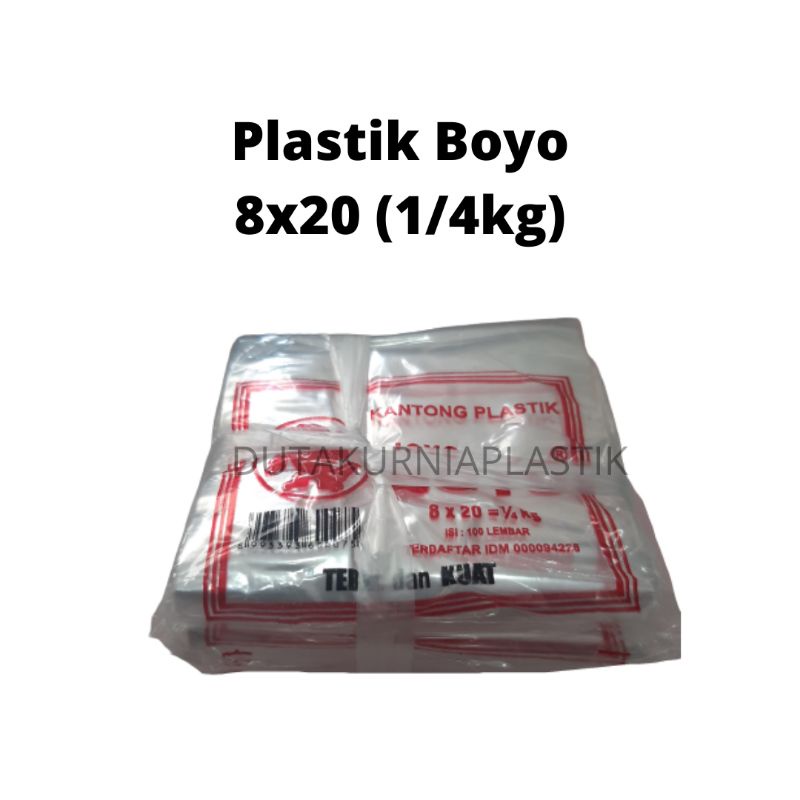 BOYO Plastik PP Ukuran 8x20 cm seperempat kilo gula Isi 5 pax