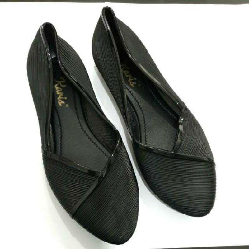 KARIS A538 - Sepatu karet  fantopel Karet WanitaHitam Polos Unt0uk Kerja Harian Size 36 - 40