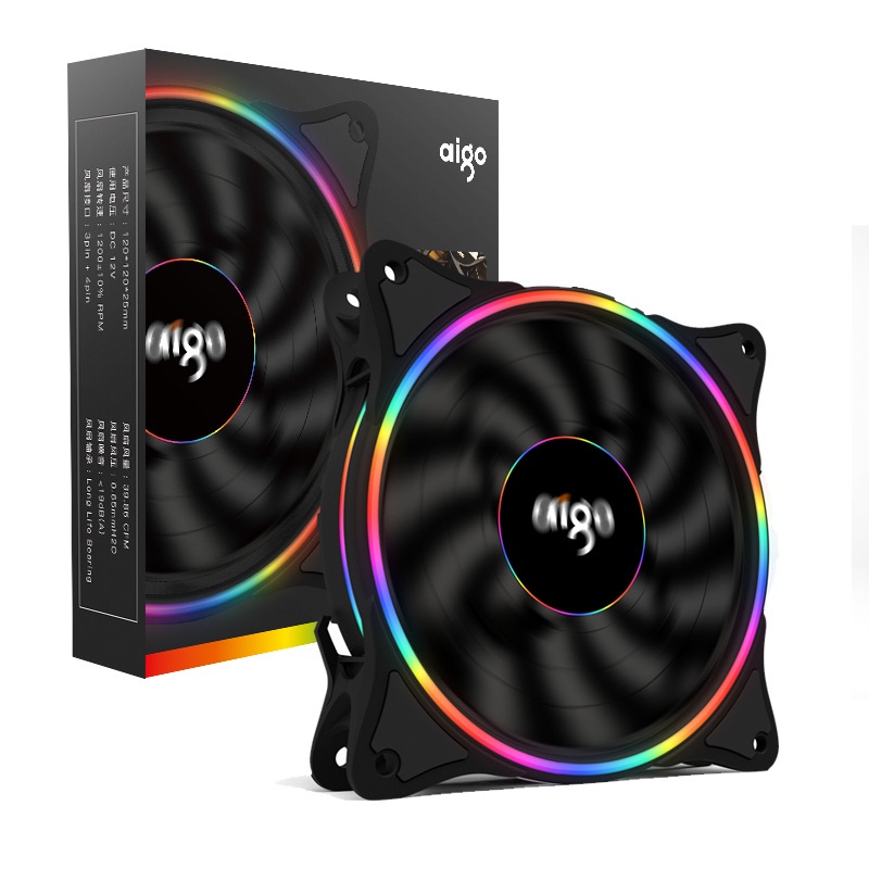 Kipas CPU Fan Cooler Cooling Case Rainbow RGB LED 120mm