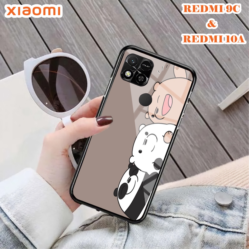 Softcase Glass Kaca REDMI 10A & REDMI 9C - Case Handphone REDMI 10A & REDMI 9C [T48].