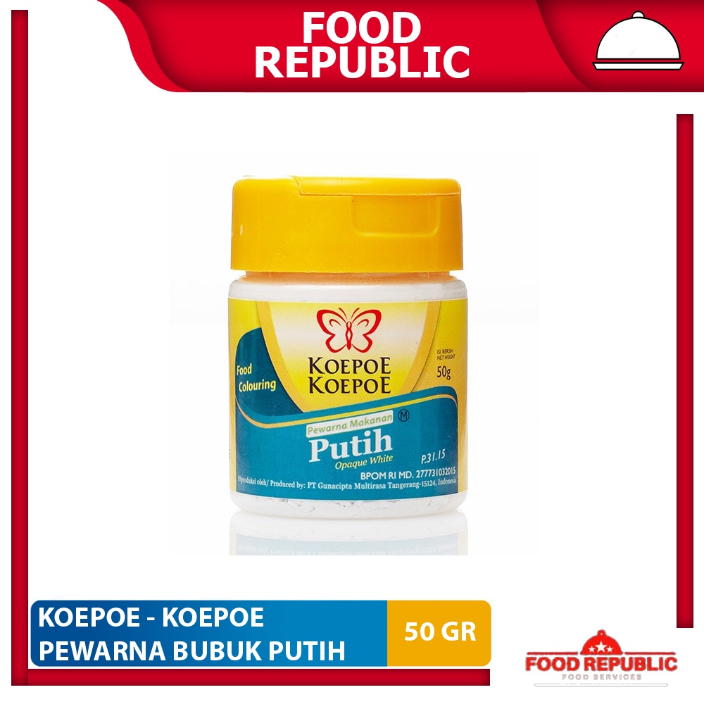 KOEPOE KOEPOE PEWARNA MAKANAN BUBUK PUTIH 50GR FOOD COLORING KUE HALAL