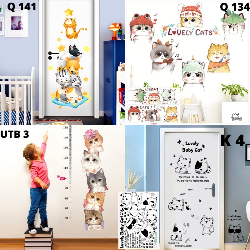 SETIKER STIKER WALLSTICKER WALL STICKER TEMBOK DINDING KUCING KACA KERAMIK KRAMIK WALLSTIKER ANIMAL DEKORASI RUMAH RUANG TAMU KELUARGA KAMAR TIDUR ANAK ANAK LUCU BABY DEKOR TEGEL DECOR LEMARI KITCHEN SET KULKAS DAPUR MURAH GUDANG WALLPAPER WALLSTICKER