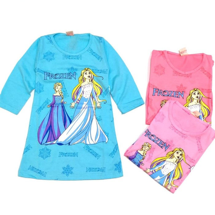 Si Pesek Baju Dress Daster Anak Bayi Cewek Perempuan Frozen ( 6 bln - 2,5 th )