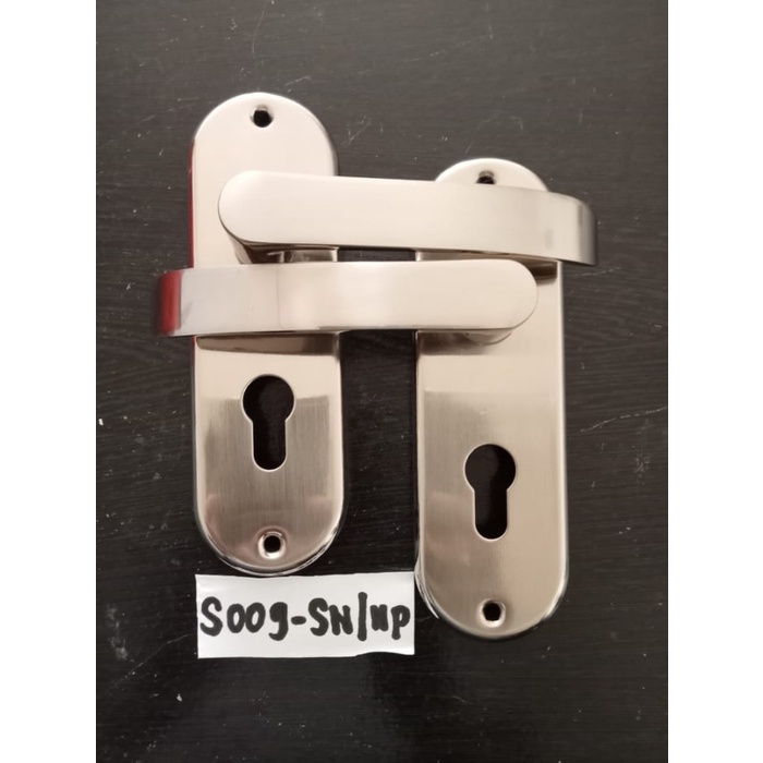 Handle Gagang Kunci Pintu Kecil Aluminium Set Soligen SLG Putih/Kuning