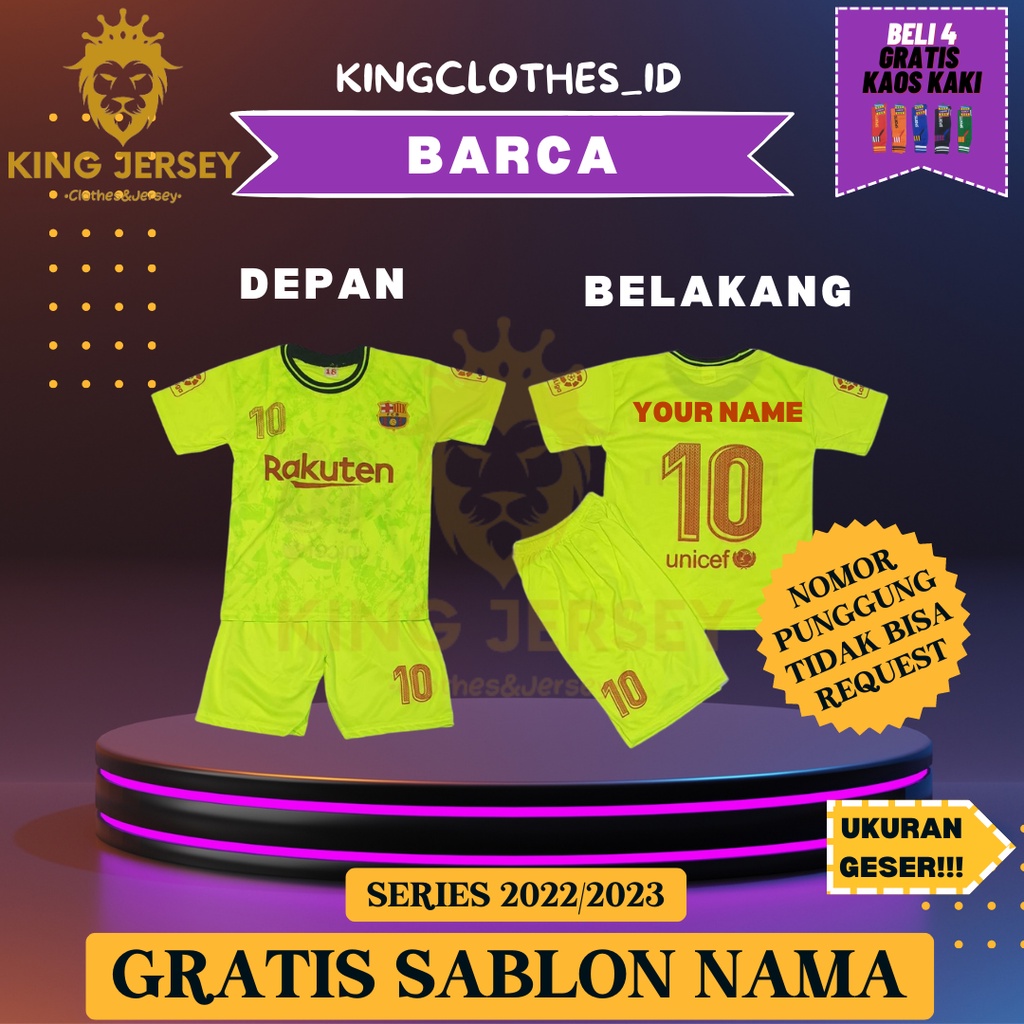 JERSEY BOLA BARCA 2022/2023 UNTUK ANAK ANAK 0-15 TAHUN KEATAS