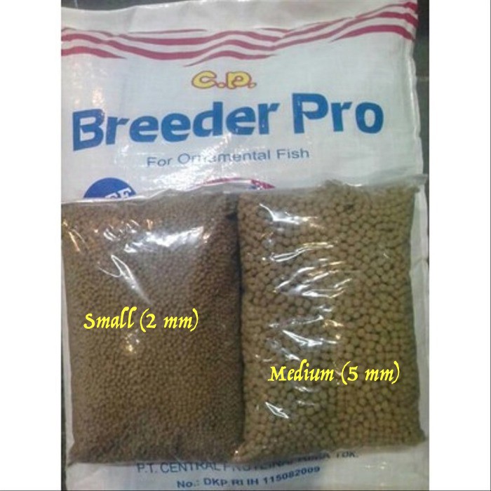 Pakan Pelet Ikan Hias Koi Mas Koki CP BREEDER PRO Repack 1kg 1 Kg C P