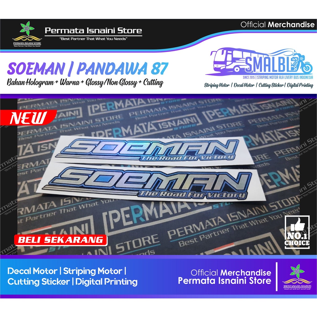 Sticker Stiker Hologram Julukan SOEMAN PANDAWA87 ala bismania by PIS