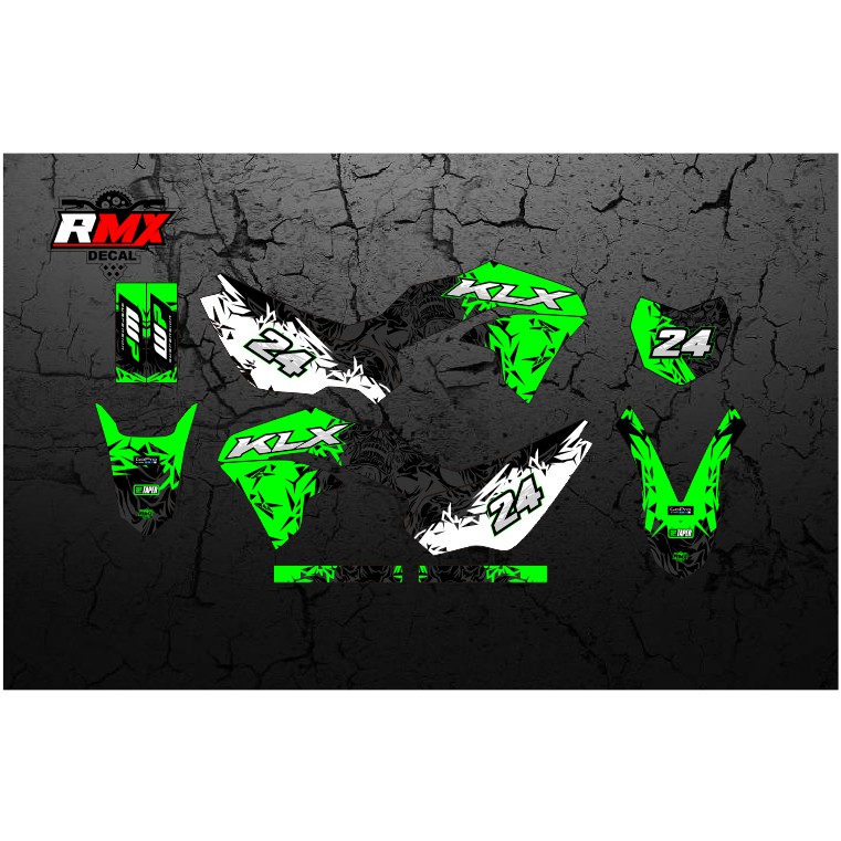 DECAL KLX 230 FULLBODY (001) DEKAL STIKER KLX 230 R S SM SE 2019 2020 2021 2022 2023 LAMA HITAM HIJA