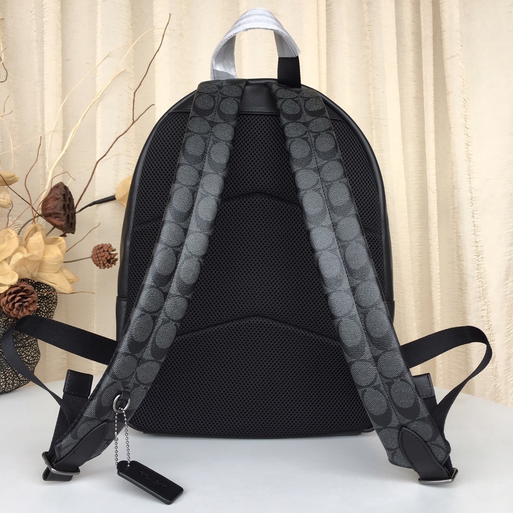 （Shopee Live）72483-9 Coach original 72483 PVC leather men's backpack backpack casual travel fashion backpack  beibao